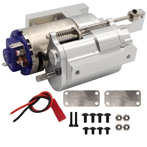 2nd Gear Gearbox Speed Change Gear Box with 370 Brushed Motor, Third Generation Metal Wave Box, for 1/16 WPL C24 C34 C44 C54 B16 B36 MN D90 MN40 MN45 MN77 MN99 MN99s RC Car (Silver) - color: Silver