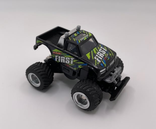 Mini RC Truck Off-Road 1:64 Scale Upgraded 2.4G 5-Channel 7CM RC Radio Wireless Remote Control Car Coke Can Micro Racing Pocket Portable Truck for Multi-Users (Black-Truck) - color: Black-truck