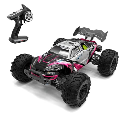 TOUCAN RC HOBBY 1/16 RC Off Road Car Q117 2.4G Remote Control Four Wheel Drive High Speed Vehicle 70km/h Brushless Motor ESC Lifting Wheel RTR for Adult - color: Red