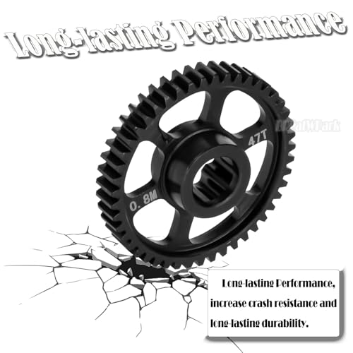 Steel 47T 0.8Mod Main Gear Upgrades Part for 1/16 Mini Maxx 4WD RTR Brushless Monster Truck Mini XRT,RC Spur Gear 0.8 Module 47 Tooth for 1/16 Mini Maxx BL-2s/Mini XRT VXL-3s,Replace 10761