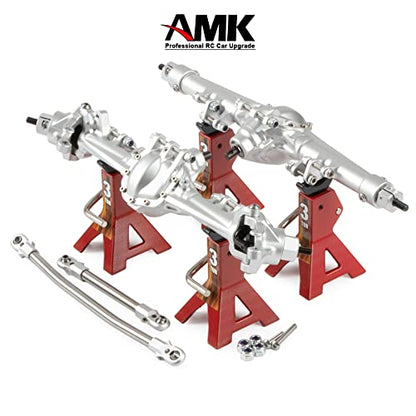 Aluminum Front & Rear Axles CNC Complete Axle Set for 1/10 RC Crawler Car Axial SCX10 II RGT 86100 Redcat GEN8 Element Enduro CC01 (Silver Front Rear Axle) - color: Silver Front Rear Axle