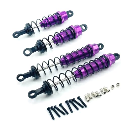 RC Cars Spare Parts Compatible with WLtoys 12428 12423 1/12 RC Car Track Short for Range Truck Parts 1 Set Aluminum Front and Rear Shock Absorber 0016 0017(Purple) - color: Purple