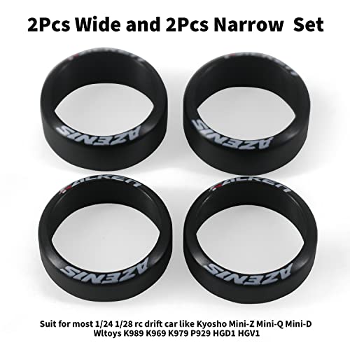 4 Pcs/Set 1/28 Rc Car Drift Tires with Logo, [2N+2W] Set Fit for WLtoys 1/28 RC K969 K989 K999 P929 Mini-Z/Mini-D/Mini-Q RC Car… (20mm) - size: 20mm