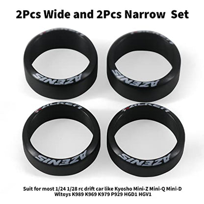 4 Pcs/Set 1/28 Rc Car Drift Tires with Logo, [2N+2W] Set Fit for WLtoys 1/28 RC K969 K989 K999 P929 Mini-Z/Mini-D/Mini-Q RC Car… (20mm) - size: 20mm