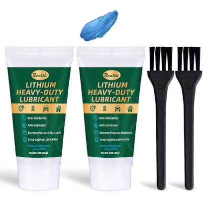 Realth Lithium Grease 1 oz High Temp Waterproof, 2 Pack | Synthetic Industrial Lubricant for Worm Gears, Rollers, Chains & Bearings, Ideal for Heavy-Duty Industrial & Automotive Use - size: 60g