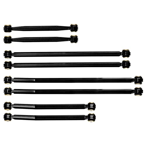 Hobbypark Aluminum High Clearance Links Set Upgrades for Axial SCX24 Gladiator AXI00005 Upgrades 1/24 RC Crawler Car (Black) - color: Black