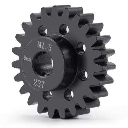 Mod 1.5 8mm Motor Gears 23T Steel Pinion Gear for 1:5 X Maxx 6S/8S | XRT 1/6 8S Monster 4WD 1/10 E-REVO Truck Upgrades - size: 23T