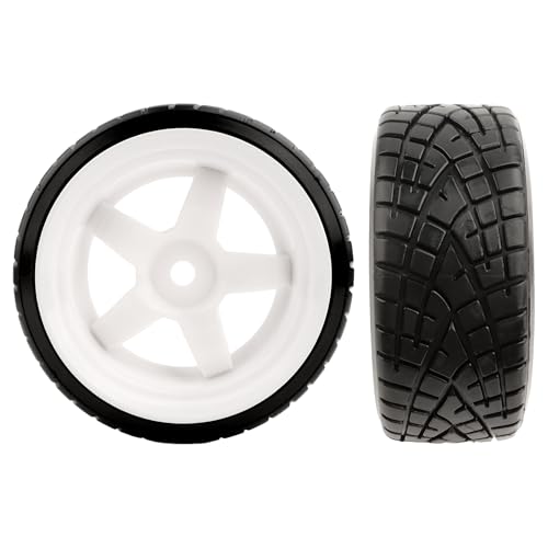 1/10 Scale Hard Plastic RC Drift Tires - 12mm Hex Hub On-Road Touring Racing Wheels Set for HSP Tamiya HPI Kyosho Redcat ExceedRC WLtoys Bald Slick Tire