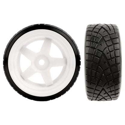 1/10 Scale Hard Plastic RC Drift Tires - 12mm Hex Hub On-Road Touring Racing Wheels Set for HSP Tamiya HPI Kyosho Redcat ExceedRC WLtoys Bald Slick Tire