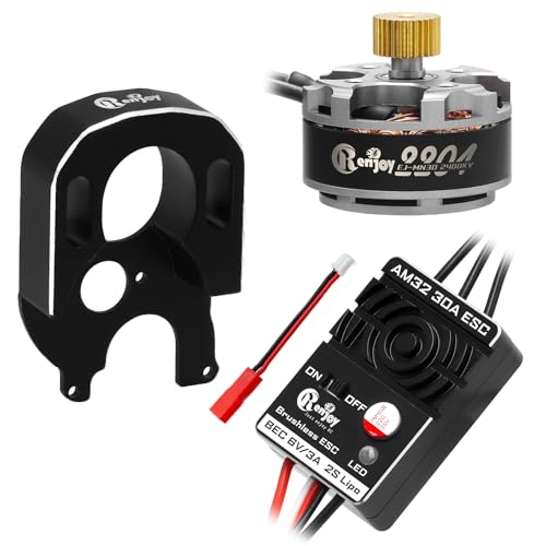 2204 2400KV Brushless Outrunner Motor with Mount and 30A Brushless ESC Electric Speed Controller for Axial SCX24 1/24 Remote Control Crawler Upgrade - color: Titanium, Without transmission