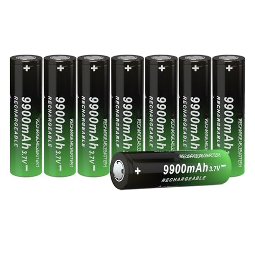 8 Pack Rechargeable Battery Ni-MH, 9900 mAh Upgrade Capacity Ni-MH Batteries for LED Flashlights, Mini Fans, Toys, Remote Control, Electronic Devices, RC Car and More (Flat-Top)