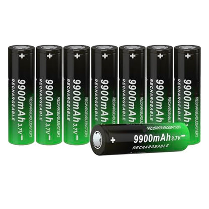 8 Pack Rechargeable Battery Ni-MH, 9900 mAh Upgrade Capacity Ni-MH Batteries for LED Flashlights, Mini Fans, Toys, Remote Control, Electronic Devices, RC Car and More (Flat-Top)