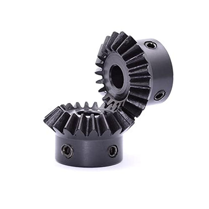 2 Pcs 1.5M 20 Teeth 8/10/12/14/15/16mm Shaft Hole Tapered Bevel Gear 1: 1# 45 Steel 1.5 Module 90 Degree Steering Gear with M5 Fixing Hole(8mm) - size: 8 mm