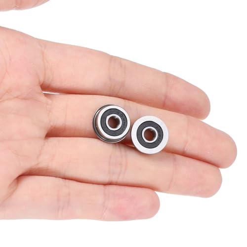 uxcell F604-2RS Flanged Ball Bearing 4x12x4mm Double Sealed Chrome Steel Flange Bearings, 10pcs - size: F604-2RS
