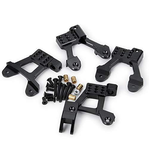 4PCS Aluminum Shock Tower for 1/10 Axial SCX10 II 90046 90047(Black) - color: Black