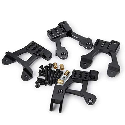 4PCS Aluminum Shock Tower for 1/10 Axial SCX10 II 90046 90047(Black) - color: Black