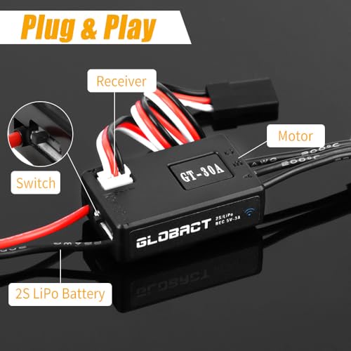 GLOBACT 30A Brushless ESC 5V/3A BEC for 1/18 1/24 TRX4M Ascent-18 SCX24