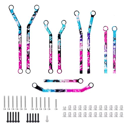 Splash Anodizing Aluminum High Clearance Chassis Links Set for Axial SCX30 1/30 RC Crawler Car Upgrades - style: Aluminum
