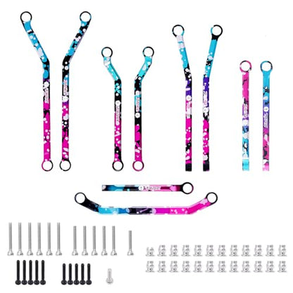 Splash Anodizing Aluminum High Clearance Chassis Links Set for Axial SCX30 1/30 RC Crawler Car Upgrades - style: Aluminum