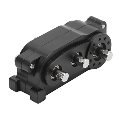 2 Speed Gearbox Transfer, CNC Machined Aluminum Alloy Transmission for 1/10 RC Crawler Climber, with Anodized Look and Fine Workmanship for SCX10 313mm Wheelbase Frame (Black) - color: Black