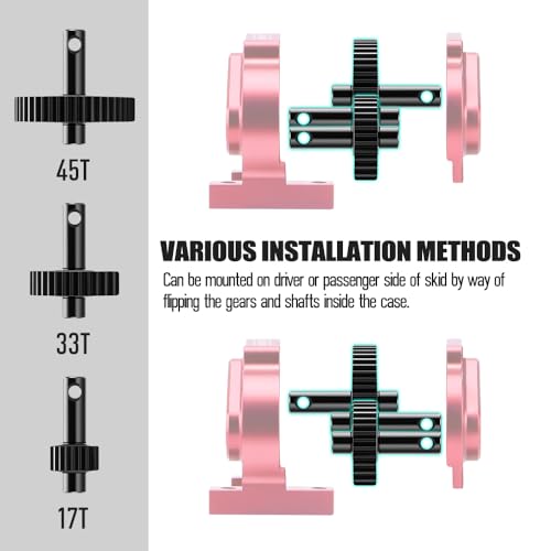 GLOBACT 30% OD Transmission Set with Delrin Spur Gear for Axial SCX10 Capra | Forward Motor Mount Set