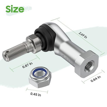 10L0L Ball Joint Tie Rod End Kit for Club Car Precedent 2004+ / Tempo 2018+ | Golf Cart OEM 102022601 102288301; 2 tie rod ends M12x1.25 RH; incl nylock nuts; easy install