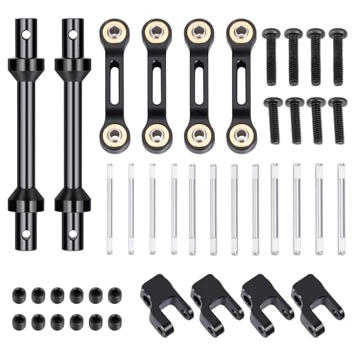 Aluminum RC Front Rear Anti-roll Bar Set Compatible with LOSI 1/18 Mini LMT 4X4 Brushed Monster Truck RTR, RC Alloy Metal Anti-Roll Bar for Improved Stability #LOS01026, Black