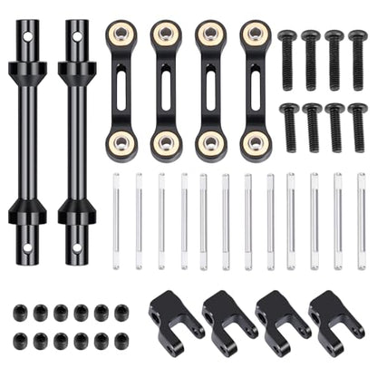 Aluminum RC Front Rear Anti-roll Bar Set Compatible with LOSI 1/18 Mini LMT 4X4 Brushed Monster Truck RTR, RC Alloy Metal Anti-Roll Bar for Improved Stability #LOS01026, Black