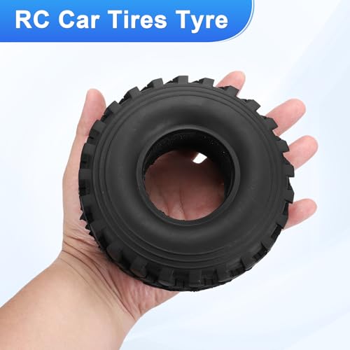 uxcell 2Pcs Simulation Soft Rubber Wheel Tires RC On-Road Car Tyres 2.2" Crawler Tires B4-Type with Sponge Inside for RC Off-Road Cars SCX10 TRX4, 128mm x 39mm