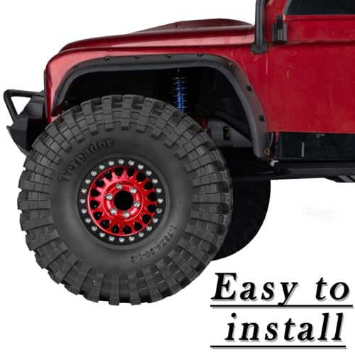 RC 1.9 Dually Beadlock RC Wheel Rim for 1/10 SCX10 90046 AXI03007 TRX4 TRX6 VS4-10 Gen7 Gen8 MST CFX D90 RC Crawler,Aluminum 1.9 Dually Beadlock Wheels Rims w/Adjustable Offset (4PCS) Red - color: Red/Dually Beadlock