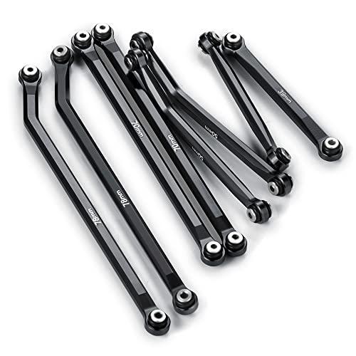 Higher Extra Clearance RC Links Linkage Set for 1/24th Axial SCX24 Gladiator AXI00005 RC Crawler Car Upgrades Parts (Black) - color: Black