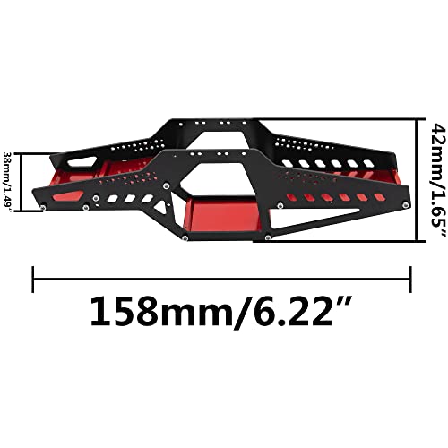 ShareGoo Aluminium Chassis Frame Kit Rocks Cage Body Shell Compatible with 1/24 Axial SCX24 90081 AXI00001 AXI00002 AXI00005 AXI00006 RC Crawler Upgrade Parts (Red) - color: Red