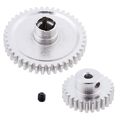 HobbyPark Metal Diff Differential Main Gear 42T & Motor Pinion Gear 27T Set for WLtoys A959-B A969-B A979-B K929-B 1/18 Scale RC Car Upgrade Parts (Sliver)