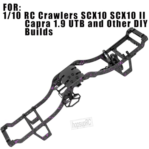 LCG Carbon Fiber Chassis Kit & Front Mounted Transmission Upgrades Part for 1/10 RC Crawlers SCX10 SCX10 II Capra 1.9 UTB and Other DIY Builds,Aluminum Gearbox Carbon Fiber Chassis,Colour - color: Colour(for 1/10)