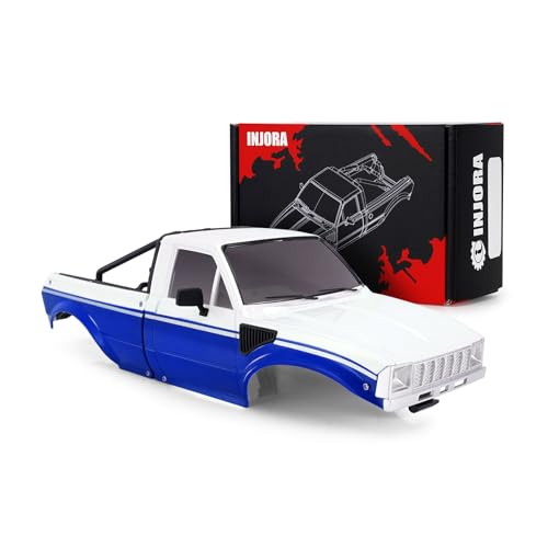 INJORA IR60 Pickup Hard Body Shell for TRX4M Defender Bronco (Blue White) - color: Blue White