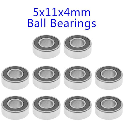 15Pcs ShareGoo RC Rubber Sealed Ball Bearings Kit 5x8x2.5mm 5x11x4mm Compatible with Tamiya Grasshopper Lunchbox Hornet 1/10 RC Car Upgrade Parts