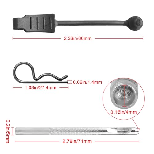 10PCS AllinRC 1/8 1/10 RC Body Clips w/Pull Tabs & 4mm Body Reamer for Traxxas Slash Arrma Kraton Notorious Redcat Losi HSP HPI Kyosho RC Car Truck Buggy RC Clips Upgrades (1.4mm Rod Black) - size: 1.4mm Rod Black