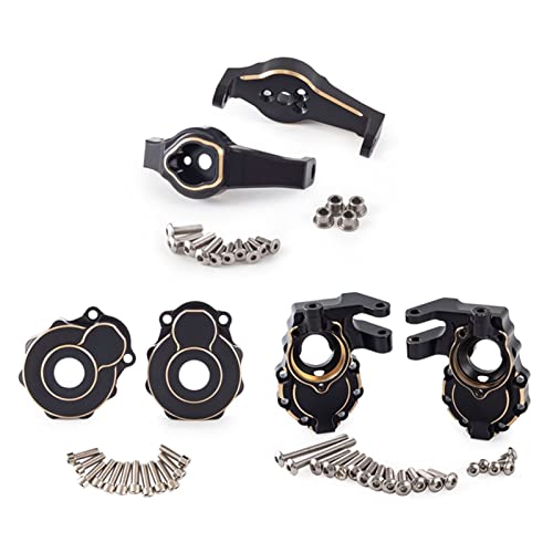 6Pcs Brass Portal Drive Axle Housing Steering Knuckle Caster Block Set for RC Crawler for for Traxxas TRX4 TRX6 Upgrade Parts Modification Accessories