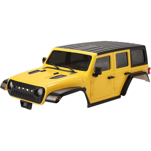 6.10inch/155mm Wheelbase Shell ABS Hardtop Body Kit Replacement Part for TRX4M Bronco Defender AX8560 1/18 RC Crawler Chassis (Yellow) - color: Yellow