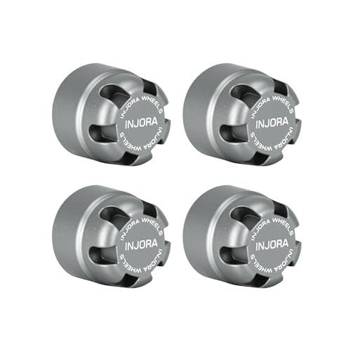 INJORA M2.5 Wheel Lock Nuts with Aluminum Cap for 1/18 RC Crawlers Upgrade(Gray) - color: Gray