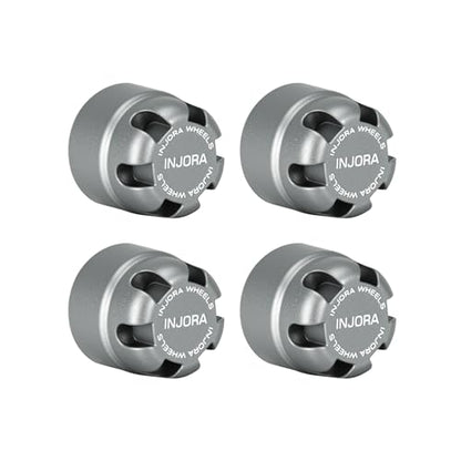 INJORA M2.5 Wheel Lock Nuts with Aluminum Cap for 1/18 RC Crawlers Upgrade(Gray) - color: Gray