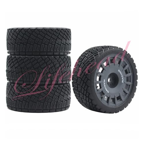 Lifehead 67mm RC On-Road Rally Car Tires and Wheels for 1/10 RC On-Road Touring Drift Car HSP Tamiya XV01 TT01 TT02B HPI Kyosho FAZER MK2 /12mm Hex - color: Grey a