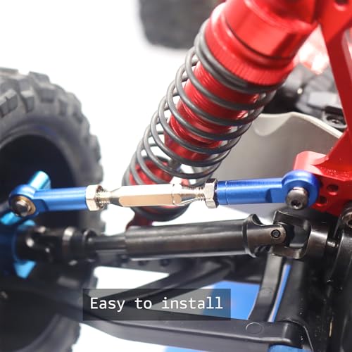 Aluminum Adjustable Turnbuckles Camber Link Upgrade Parts for Traxxas 1/10 Rustler 2WD/4X4, Slash 4X4/2WD, Stampede 4X4/2WD VXL, Hoss 4x4, 7 PCS (Blue) - color: Blue