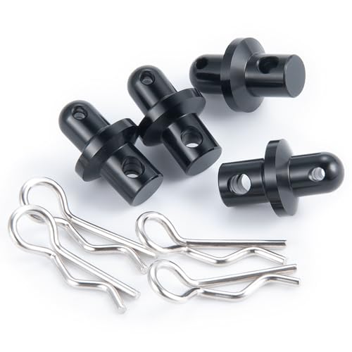 MORLORDY 4Pcs RC Body Post Mounts Shell Holder Mount with Body Post and Clips Set for 1/10 Axial SCX10 PRO AXI03028 RC Car Upgrades Part