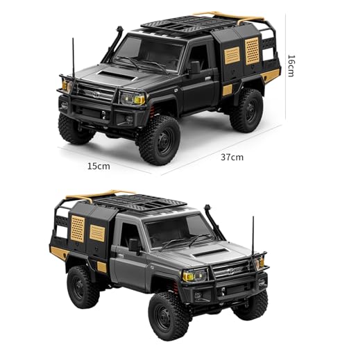 1/12 Scale RC Crawler, MN-82S LC79 RTR RC Truck 4x4 Off Road Vehicles 2.4GHz RC Rock Crawler Car with LED Lights, 7.4V 1200mAh Battery for Adults Hobby Toys (Silver) - color: Silver