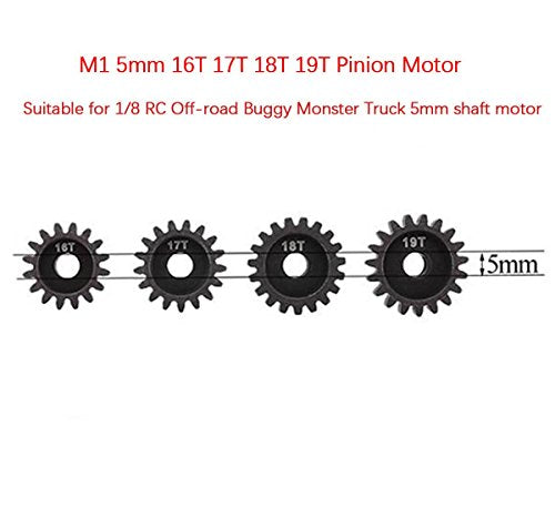 Mod 1 Pinion Gear 5mm 16T 17T 18T 19T Mod1 M1 Pinion Gear 5mm Shaft