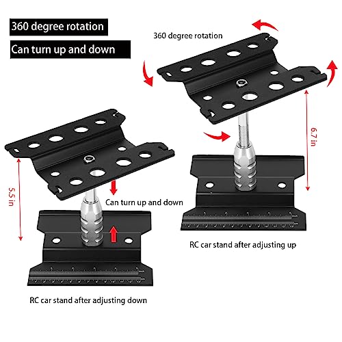 RC Car Repair Work Stand 532 PCS RC Repair Tool Screws Set Kit 360 Degree Rotation RC Repair Station Screwdrivers Screws Pallet Kit for 1/8 1/10 1/12 1/16 1/18 RC Crawler Truck Buggy Tool Set - color: Black