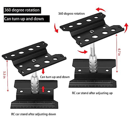 RC Car Repair Work Stand 532 PCS RC Repair Tool Screws Set Kit 360 Degree Rotation RC Repair Station Screwdrivers Screws Pallet Kit for 1/8 1/10 1/12 1/16 1/18 RC Crawler Truck Buggy Tool Set - color: Black