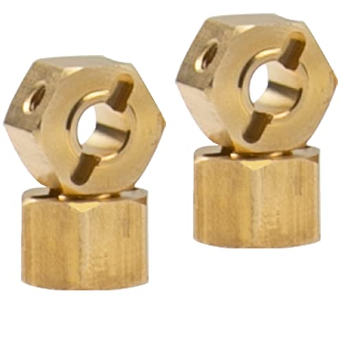 ShareGoo Brass 12mm Hex Wheel Hub Wheel Drive Hex Adapter Compatible with Axial SCX10 Wraith 90027 90046 Tamiya CC01 D90 Redcat Gen7 Gen8 1/10 RC Crawler (12mm Thickness) - size: 12mm Thickness