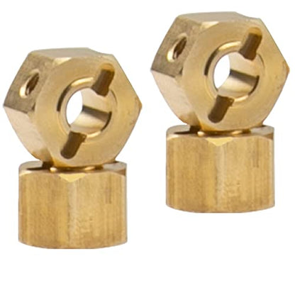 ShareGoo Brass 12mm Hex Wheel Hub Wheel Drive Hex Adapter Compatible with Axial SCX10 Wraith 90027 90046 Tamiya CC01 D90 Redcat Gen7 Gen8 1/10 RC Crawler (12mm Thickness) - size: 12mm Thickness
